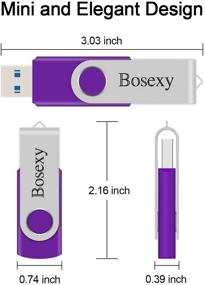 img 1 attached to 💽 5x 32GB USB флэш-накопитель 3.0 с вращающимся дизайном - Bosexy Thumb Drives, высокоскоростная флеш-память для фотографий и видео различных цветов: синий, фиолетовый, красный, зеленый и оранжевый