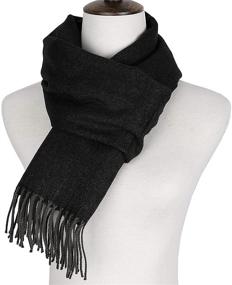 img 1 attached to 🧣 Runtlly Classic Cashmere Scarves: Timeless BrownBlack Men's Accessories and Scarves