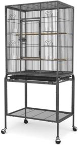 img 4 attached to 🐦 YINTATECH 53-inch Rolling Stand Bird Cage for Small Parrots, Cockatiels, Sun Parakeets, Conures, Lovebirds, Canaries (Green-Cheeks, Sun Conures)