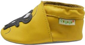 img 2 attached to SAYOYO Genuine Leather Crawling Moccasin Slippers for Boys - Slip-On Shoes