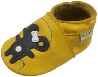 sayoyo genuine leather crawling moccasin slippers for boys - slip-on shoes logo