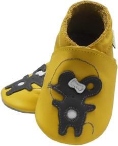 img 3 attached to SAYOYO Genuine Leather Crawling Moccasin Slippers for Boys - Slip-On Shoes