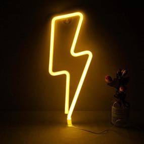 img 2 attached to ⚡ Yellow Lightning LED Neon Light: USB/Battery Powered Decorative Night Light for Bedroom, Living Room, Kids Room - Perfect for Wedding Party & Christmas