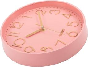 img 1 attached to 🕒 Lumuasky Pink Gold Modern Wall Clock, Silent Non-Ticking Battery Operated Decorative Clock for Living Room, Bedrooms, Office, Kitchen - 10 inch