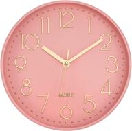 🕒 lumuasky pink gold modern wall clock, silent non-ticking battery operated decorative clock for living room, bedrooms, office, kitchen - 10 inch logo