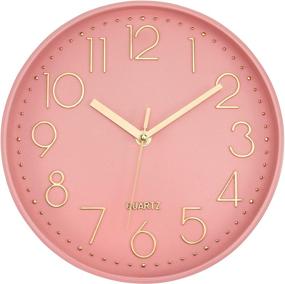 img 4 attached to 🕒 Lumuasky Pink Gold Modern Wall Clock, Silent Non-Ticking Battery Operated Decorative Clock for Living Room, Bedrooms, Office, Kitchen - 10 inch