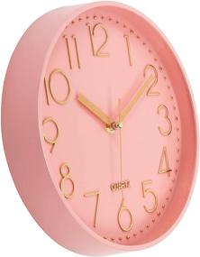 img 3 attached to 🕒 Lumuasky Pink Gold Modern Wall Clock, Silent Non-Ticking Battery Operated Decorative Clock for Living Room, Bedrooms, Office, Kitchen - 10 inch