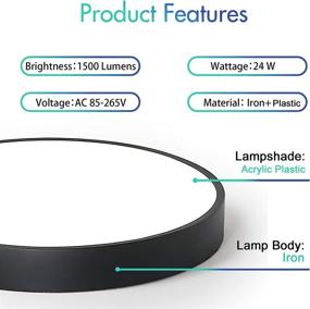 img 1 attached to 💡 SviDau Flush Mount 12 Inch LED Ceiling Light: Round Black Fixture with 24W Power for Bedroom, Living Room, Kitchen, Hallway - 3 Color Temperatures in One (3000K, 4500K, 6500K)