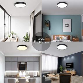 img 3 attached to 💡 SviDau Flush Mount 12 Inch LED Ceiling Light: Round Black Fixture with 24W Power for Bedroom, Living Room, Kitchen, Hallway - 3 Color Temperatures in One (3000K, 4500K, 6500K)