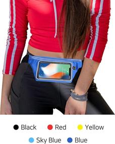 img 3 attached to 🏃 DALIGO Slim Transparent Window Ultra Light Running Belt for Phone Hold Fanny Pack - A Perfect Workout Waist Bag for iPhone X XR 8 7 and Galaxy 10s 9 8, Ideal Travel Belt for Men and Women, Securely Carry Money and Passport