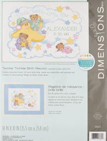 img 2 attached to 🧵 DIMENSIONS Counted Cross Stitch Kit, Personalized Twinkle Twinkle Baby Birth Record, 14 Count White Aida Fabric, 14'' W x 10'' H