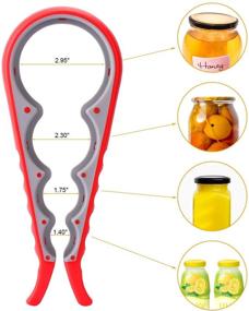 img 3 attached to 5-in-1 Rubber Jar Bottle Opener Set, Easy Grip Kitchen Tools for Seniors with Arthritis Hands - Owfvlazi, Silicone Pad, Red