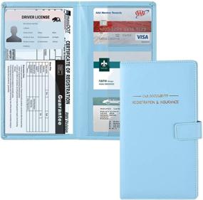 img 4 attached to 🚗 GNEGNI Leather Car Registration and Insurance Card Holder, Vehicle Document Organizer Wallet with Magnetic Closure for License, Cards & Essential Papers - Auto Truck Glove Box Paperwork Holder