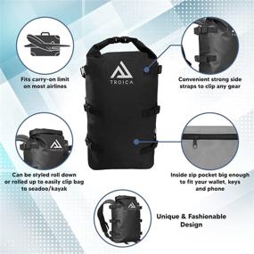 img 1 attached to 🎒 30л Тройка Водонепроницаемый Сухой Рюкзак - Унисекс Плавающий Сухой Рюкзак для Путешествий, Каяка, Пляжа, Кемпинга, Походов, Лыж, Катания на лодке - Идеально подходит для мужчин и женщин.