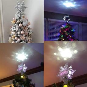 img 3 attached to 🎄 Enhance Your Christmas Décor with Lanpuly 3D Glitter Sliver Snow Tree Topper Star Lighted – Snowflake Projector Lights for Festive Decoration