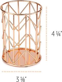 img 2 attached to 🌹 Stylish Rose Gold Pencil Holder Set of 3 for Dorm & Office - Durable Metal Pen Organizer & Makeup Brush Holder