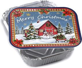 img 1 attached to Premium Set of 24 Aluminum Food 🎁 Containers - Ideal for Christmas, Winter, and Holiday Events