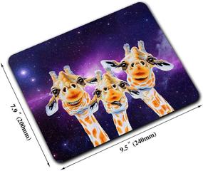 img 3 attached to 🦒 Universe Space Background Giraffes Family Mouse Pad: A Funny & Stylish Anti-Slip Rubber Base Mousepad for Creative Design on Laptops