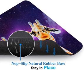 img 2 attached to 🦒 Universe Space Background Giraffes Family Mouse Pad: A Funny & Stylish Anti-Slip Rubber Base Mousepad for Creative Design on Laptops