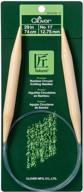 🌿 clover bamboo circular knitting needles - 29in/ no. 17, 29", green logo