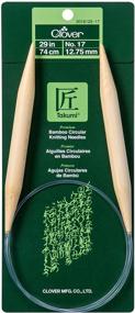 img 1 attached to 🌿 Clover Bamboo Circular Knitting Needles - 29in/ No. 17, 29", Green