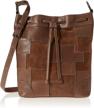 frye melissa patchwork drawstring brown women's handbags & wallets logo