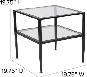 img 1 attached to 🔲 Newport Collection Glass End Table – Flash Furniture with Sleek Black Metal Frame