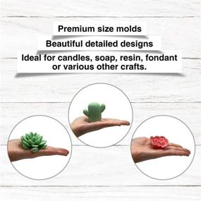 img 1 attached to 🌵 Oakoa 3 Pack Premium Succulent Mold Silicone Molds Candles: Superb Cactus Mold for Fondant Toppers, Cupcake Decorations, and Candles