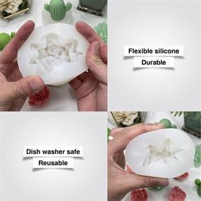 img 2 attached to 🌵 Oakoa 3 Pack Premium Succulent Mold Silicone Molds Candles: Superb Cactus Mold for Fondant Toppers, Cupcake Decorations, and Candles