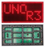 🔴 large size p10 red led panel display - 32cm x 16cm - 512 pcs of led - individually addressable - controlled by uno r3 with arduino ide logo