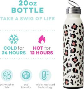 img 3 attached to 🍶 Swig Life 20oz Triple Insulated Stainless Steel Water Bottle with Ring Flip Handle, Dishwasher Safe, Double Wall, & Vacuum Sealed Reusable Water Tumbler - Available in Multiple Patterns