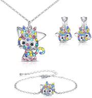 🐱 adorable cat pendant jewelry set: must-have for women and cat animal lovers logo