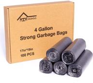 🗑️ 100 pcs 4 gallon trash bags for bathroom/kitchen/office/home - small garbage bags, wastebasket trash bags logo