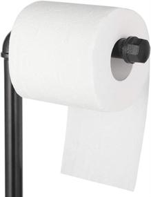 img 2 attached to 🚽 Industrial Free Standing Black Toilet Paper Holder Stand by MOOACE - Bathroom Tissue Paper Roll Dispenser