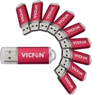 💽 10-pack of vicfun 4gb usb flash drives - usb 2.0 thumb drives in red logo