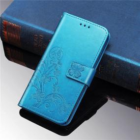 img 3 attached to 🌸 Supdigital Galaxy A12 Wallet Case - Premium PU Leather Flip Cover with Card Holder and Stand for Samsung Galaxy A12 6.5-inch (Blue) - Flower Embossed Design