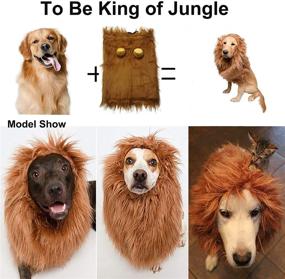 img 2 attached to 🦁 KAPOER Dog Lion Mane - Realistic & Funny Costume Wig for Dogs - Perfect Halloween Costume for Medium to Large Sized Dogs