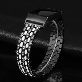 img 3 attached to 💎 Bling Bands for Fitbit Charge 4/3/3&4 SE – Stylish Replacement Straps with Rhinestone Jewelry for Women