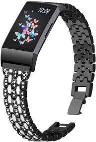 img 4 attached to 💎 Bling Bands for Fitbit Charge 4/3/3&4 SE – Stylish Replacement Straps with Rhinestone Jewelry for Women