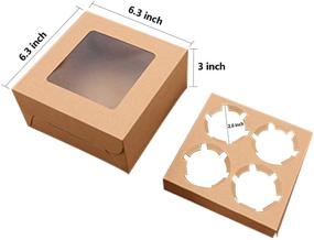 img 2 attached to 🍰 Коробки для тортов Prudance размером 6x6x3 дюйма с окном - идеально подходят для свадьбы, Дня Рождения, коробок для кексов - индивидуальные пекарни для печенья