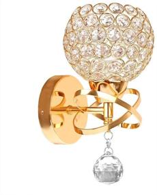 img 4 attached to Modern Luxury Crystal Wall Sconce - Elegant Lighting Fixture for Bedroom and Living Room Décor