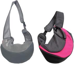 img 1 attached to 🐾 Pet Purppy Carrier Sling for Small Dog Medium Cat - Hands-Free and Adjustable Straps, Padded and Breathable Design with Mesh Front Pocket - Ideal for Hiking, Travel, Bike, and Motorcycle