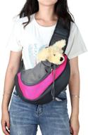 🐾 pet purppy carrier sling for small dog medium cat - hands-free and adjustable straps, padded and breathable design with mesh front pocket - ideal for hiking, travel, bike, and motorcycle logo
