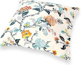 img 3 attached to 🌿 Set of 2 DriftAway Ada Botanical Floral Leaf Pattern Quilted Euro Sham Covers with Large Throw Pillow Cushion Covers - 26x26 Inch, Plus 1.5 Inch Flange - Multi