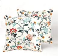 🌿 set of 2 driftaway ada botanical floral leaf pattern quilted euro sham covers with large throw pillow cushion covers - 26x26 inch, plus 1.5 inch flange - multi логотип