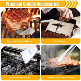 img 1 attached to 🔥 Ultimate Griddle Accessories Set for Blackstone, Camp Chef & More - Metal Spatula, Scraper & Cleaning Kit - Ideal Outdoor, Hibachi & Teppanyaki Grilling Tools