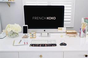 img 2 attached to 🌟 Enhance Your Workspace Comfort with French Koko Keyboard and Mouse Wrist Rest Support - Ergonomic Gel Memory Foam Arm Wrist Pad for Home, Office, School, Laptop - Celestial Vision