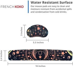 img 3 attached to 🌟 Enhance Your Workspace Comfort with French Koko Keyboard and Mouse Wrist Rest Support - Ergonomic Gel Memory Foam Arm Wrist Pad for Home, Office, School, Laptop - Celestial Vision