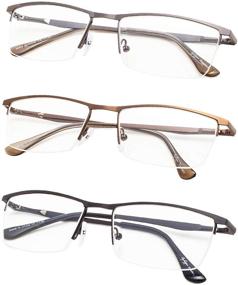 img 4 attached to Gr8sight Spring Hinge Half-Rim Reading Glasses 3-Pack for Women and Men