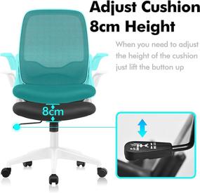 img 1 attached to KERDOM Ergonomic Office Chair with Breathable Mesh, Adjustable Height, Flip-up Armrests - Comfy Swivel Computer Task Chair